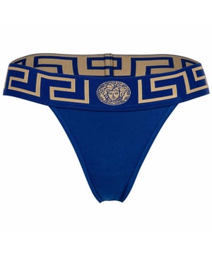 VERSACE Damen String TOPEKA aus hochwertiger Baumwollmischung mit Organic Cotton. Elastischer Bund mit Greca-Muster.