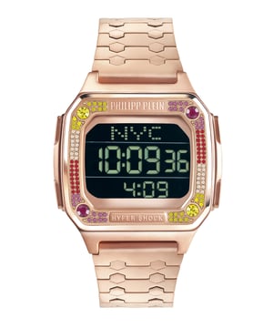Dit Philipp Plein Unisex horloge beschikt over een Quartz binnenwerk. De kast ( mm) is vervaardigd uit RVS (Rosékleurig) en heeft een Mineraalglas. De band is Rosékleurig RVS. Dit horloge uit de Philipp Plein Hyper $hock reeks is een mooi en tijdloos geschenk. Verras jezelf of iemand anders met dit cadeau. Bovendien geniet u hierbij van 2 jaar garantie tegen alle fabricagefouten.