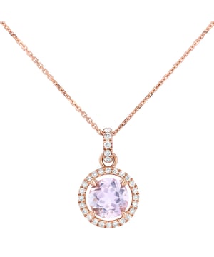 9K (375) Rose Gold: 1.3gr; # Diamond: 0.1ct; # Amethyst: 0.73ct; # Dimension: 1.55cm x 0.89cm