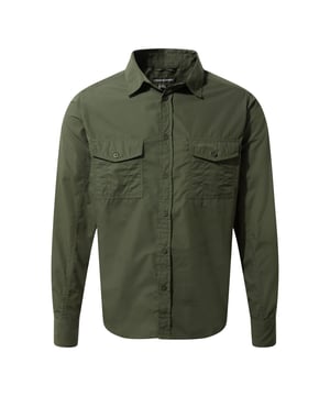 Gewebetechnik: NosiDefence (40+SPF). Design: Unifarben. Rückenpasse, Knöpfe mit Logo, Ärmel mit Markenschriftzug, Aufhänger, Aufhängeöse. GSM (Gramm pro Quadratmeter): 115. Taschenart: 2 Vordertaschen, Geknöpft, Klappenverschluss, 1 Sicherheitstasche. Bündchen: anpassbar, Mit Knöpfen. Mit Kragen. Saum: Geschwungener Saum. Langärmlig, Krempelärmel. UV-Schutzfaktor: LSF 40+.