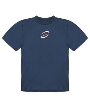 Nike Logo Crew Neck Short Sleeve Cotton Top Navy Boys Casual T-Shirt 463350 451