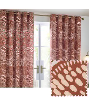 Blending modern neutrals with nature-inspired tones to create an inspiring collection of prints that stand the test of time. Create impact with simple but stylish prints. Nola is a new modern classic. Featuring a unique geometric design inspired by minimalist and abstract art, these printed eyelet curtains are woven using 100% cotton half-panama fabrics and are complete with room-darkening qualities, making them suitable for every type of home.