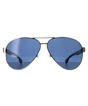 Las gafas de sol Hugo Boss BOSS 1560/O/S 6LB en azul rutenio presentan una montura de aviador clÃ¡sica elaborada en acetato de alta calidad, que ofrece una silueta atemporal que desprende elegancia sin esfuerzo. Las elegantes patillas estÃ¡n adornadas con un sutil logotipo que aÃ±ade un toque de lujo discreto al diseÃ±o. Con lentes que proporcionan claridad y protecciÃ³n UV, estas gafas de sol son tan funcionales como modernas, lo que las convierte en el accesorio perfecto para cualquier ocasiÃ³n, ya sea un dÃ­a en la ciudad o una escapada a su destino favorito.