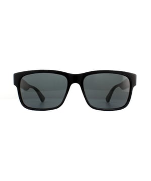 Gucci Sunglasses GG0340S 006 Black Green Red Grey are a stylish rectangular design for men, characterised by the striped green and red temples with the Gucci text logo. Flattering and versatile, they're perfect for any occasion and will suit most face shapes.