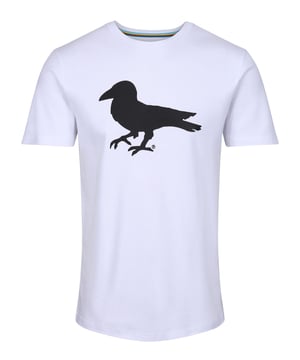 Update your casual looks with this laid-back Modern Amusement tee featured in the sustainable conscious cLAssics range. It is cut from a soft organic cotton and is detailed with the brands iconic crow printed on the front. This piece is completed with the crow embroidery on the right sleeve. Iconic Modern Amusement crow embroidery. Iconic Modern Amusement multi coloured trim tape. Modern Amusement crow print.