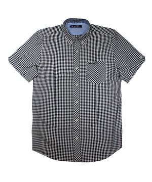 Ben Sherman karierte Herrenschwarzhemd