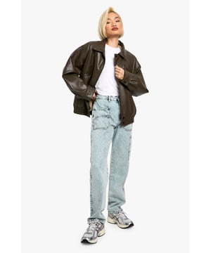 Trendy acid wash finish for a vintage-inspired look
        Straight fit design for a comfortable, relaxed silhouette
        Multiple cargo pockets for added functionality
        High-rise waist for a flattering fit
        Durable cotton construction for long-lasting wear
    
    Make a bold statement with these Acid Wash Cargo Straight Fit Jeans from Boohoo. Perfect for the fashion-forward woman who loves to blend comfort with style, these jeans offer a unique twist on a classic wardrobe staple. The straight fit provides a relaxed silhouette that's ideal for casual outings, while the acid wash finish adds an edgy, vintage-inspired touch. Style these jeans with a crisp white tee and an oversized leather jacket for an effortlessly cool look. Pair with trainers for a day of running errands, or dress them up with ankle boots for a night out with friends. These versatile jeans are a must-have for your casual wardrobe, offering endless styling possibilities for various informal occasions.