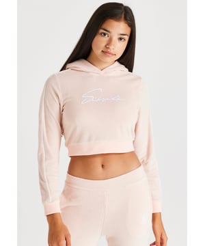 inchSikSilk Signature Towelling Cropped Hood  PinkHood80% Cotton 20% Polyester inch