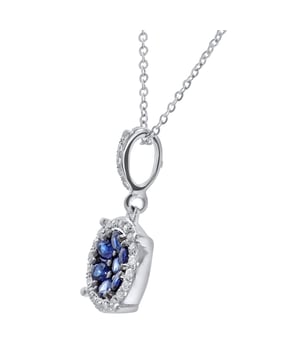 9K (375) White Gold: 1.25gr; # Diamond: 0.09ct; # Sapphire: 0.29ct