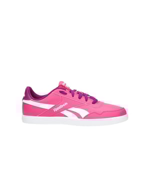 Reebok Royal Effect Lace-Up Pink Smooth Leather Kids Trainers V67754