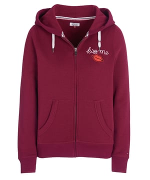 50% Baumwolle, 50% Polyester; Tommy Hilfiger Pullover;  Modell: DW0DW02652 238;  Hochwertig verarbeitet;  Weiche Baumwolle;  Kapuze mit Tunnelzug;  Verschluss: Reißverschluss;  Regular Fit;  Tommy Hilfiger Logodetails