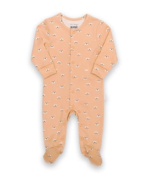 100% organic cotton | Proud to be certified by Control Union to the Global Organic Textile Standard (GOTS) | Spotty otterly all-over print | Interlock fabric | Y-shaped popper opening | Long sleeved | Integrated scratch mitts up to 6 months | Nappy-change friendly | Made in Turkey | Machine washable at 40 degrees, or at 30 degrees to be kinder to the planet