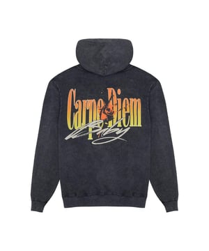 THRIFTY SENSE'

Description:

Carpe Diem print Hoodie in Acid Wash. Featuring front logo and carpe diem back print. 

Details:

Acid wash
Printed front logo
Oversized carpe diem back print
Ribbed cuff & hem
Composition:

100% Cotton.
Machine wash as per care label instructions.

Fit:

Oversize