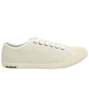 Seavees Army Issue Low Lace-Up Zapatillas de Cuero Blanco Lisas para Mujeres ARMY ISSUE LOW_CUERO BLANCO