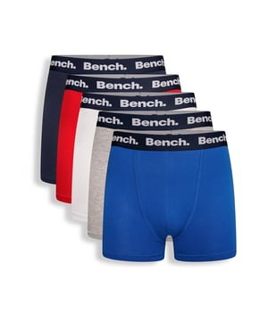 This handy 5-pack 'Acura' boxers from Bench is great for updating your wardrobe essentials. Made from a cotton rich fabric ideal for all-day comfortable wear, they feature an elasticated waistband and the iconic Bench logo on the waistband. Other colours and packs available.