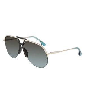 Victoria Beckham Vrouwen Zonnebril VB222S-704 - Materiaal: Metaal - Kleur frame: Blauw en Goud - Afmetingen: 60/13/140 mm (Diameter lens / Brug formaat / Lengte veren)