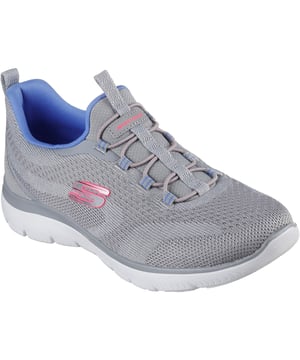 Der Skechers Summits - New Nature vereint sportlichen Stil und flexiblen Komfort. Dieser leicht zu tragende Schuh wurde aus recycelten Materialien hergestellt und verfügt über ein Obermaterial aus technischem Strick mit Stretch-Schnürsenkeln und einer gepolsterten Skechers Memory Foam-Komfort-Einlegesohle.