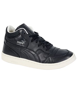 Puma Boris Becker Cuero Top Entrenadores para hombres Lace negro arriba 357768 04 B27A