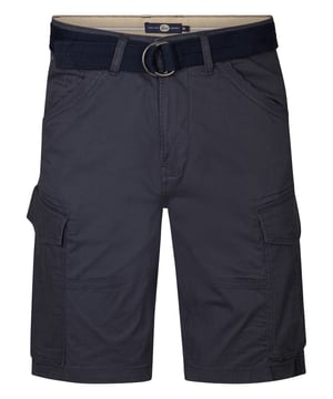 Cargo short met bijpassende riem. De short heeft een knoopsluiting en een ritsgulp. Deze short heeft twee steekzakken, twee achterzakken met klep en drukknopen en twee cargozakken met drukknopen. Verkrijgbaar in verschillende kleuren. Cargo shortKnoopsluiting en ritsgulpSteekzakken, achterzakken en cargozakken83% katoen, 15% gerecycled katoen, 2% elastaanHet model is 185 cm lang en draagt maat L