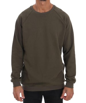 Impresionante suéter de cuello redondo con detalles de logo  
100% Auténtico Daniele Alessandrini  
Nuevo con etiquetas  
Color: Verde  
Material: 100% Algodón  
Hecho en Italia  
Material: 100% Algodón