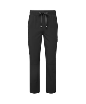 42% Polyester, 33% Recyceltes Polyester, 19% Viskose, 6% Elastan. Gewebetechnik: Atmungsaktiv, Knitterfrei, langlebig, Flexibel, Vierfach-Stretch, Feuchtigkeitsabweisend. Design: Kontrast Detail. GSM (Gramm pro Quadratmeter): 210. Knopfverschluss, Hosenschlitz mit Reißverschluss. Pflegeleicht. Taille: mit Kordelzug, Elastisch. Taschenart: Zwei Seitentaschen, Zwei Taschen am Oberschenkel, Reißverschluss, Patch, Zwei aufgesetzte Taschen. Nachhaltigkeit: Amfori-Freigabe, BSCI, Aus recyceltem Material, RCS-zertifiziert. Saum: Seitliche Schlitze.