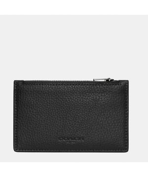 Zip Card Case in Pebbled Leather Length 12.5cm, Height 8.0cm