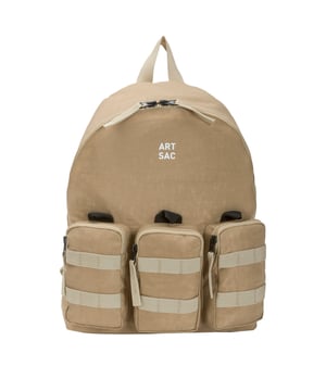 Our medium-sized backpack made in our Contore nylon fabric. This lightweight backpack has plenty of internal space as well as a unique triple-pocket design and internal laptop sleeve (fits 13 inch Macbook Pro). It's stylish design is discreet and adaptable enough to style with any outfit. The perfect bag for your every day commute or casual day-trip. Features: , Water Resistant Contore nylon fabric, 13 inch padded laptop sleeve, Zip top opening to main compartment, Triple front zip pocket with webbing loops, Internal zip pocket for smaller valuables, 2 Internal mobile phone slip pockets - Fits normal and plus size smart phones, 3 Internal pen slip pockets, ARTSAC seal of approval rubberised patch logo, Ergonomic contoured back panel, Adjustable padded backpack straps, Top grab handle, Medium model Style Ref: 52001 SAND