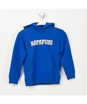 Sudadera con capucha Napapijri.
Color Azul
Nombre de la marca estampado en frontal.
Dos bolsillos abiertos en el frontal.
Costuras vistas a tono.

Composición:  100% Poliester

Lavar máximo a 30ºC.
- No planchar.
- Permite usar secadora.
- No usar lejía.
- No admite el lavado en seco.