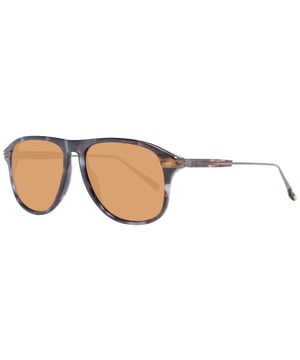 Aviator stijl monturen  
Duurzaam acetaat materiaal  
Zwarte kleur  
Bruine kunststof lenzen  
100% UVA- en UVB-bescherming  
Filtercategorie 3  
Lenzen hebben geen extra effect  
Maat: 54-15-145  
Lensbreedte: 54mm  
Lenshoogte: 44mm  
Neusbrugbreedte: 15mm  
Montuurbreedte: 135mm  
Pootlengte: 145mm  
Zending omvat merkdoos