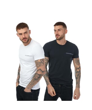 Men's Emporio Armani 2 Pack Underwear Logo T- Shirt in Multicolour.- Crew neckline.- Short sleeves.- Emporio Armani branding.- Straight hem.- 95% Cotton  5% Elastane.- Ref: 1118494R717.