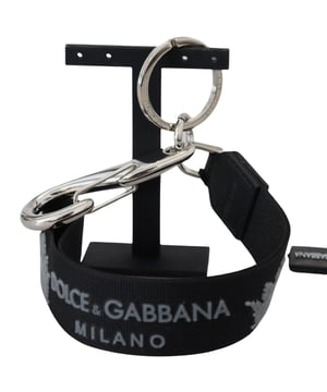 80% poliéster, 10% piel de becerro, 10% latón; Llavero Dolce & Gabbana;  Modelo: BP2423 AU844 15;  Mano de obra de alta calidad;  Detalles del logotipo de Dolce & Gabbana;  Dimensiones (cm): 29 x 2,5