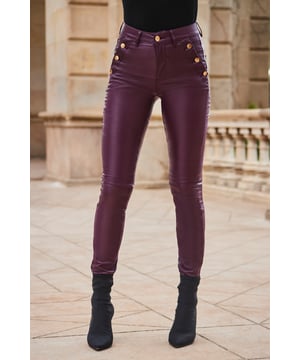 Denim, but differentLuxe coated denimDon't worry, they're still soft and stretchyClassic skinny cutOutfit-elevating gold button detailThink shirts for the office, sexy tops for going outInside leg to fit: Short 29" | Regular 31" | Long 33"