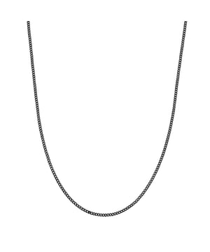 In the Slim Line collection from the men's jewelry label True Rebels you will find accessories for casual guys who like jewelry without frills - versatile, hard-wearing and wearable in the office and in free time. The slim curb chain with 3D bar pendant is inspired by the 80s and adds stylish retro vibes to any outfit. Made from rust-proof, water- and scratch-resistant stainless steel, you benefit from the advantages of the easy-care decorative metal. The dark rhodium finish gives the necklace a masculine touch and an easy-to-use lobster clasp completes the wearing comfort.