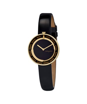 This Pierre Cardin Marais Analogue Watch for Women is the perfect timepiece to wear or to gift. It's Gold 32 mm Round case combined with the comfortable Black Leather will ensure you enjoy this stunning timepiece without any compromise. Operated by a high quality Quartz movement and water resistant to 3 bars, your watch will keep ticking. This casual and modern watch is perfect for all kind of casual activities, indoor activities or daily use, it's also a great gift for family and friend. High quality 19 cm length and 14 mm width. Black Leather strap with a Buckle. Case diameter: 32 mm, case thickness: 8.1 mm, case colour: Gold and dial colour: Black.