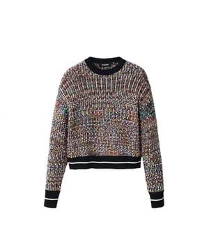 Marca: Desigual   Género: Mujeres   Tipo: Tejidos de punto   Color: Negro   Patrón: Marl   Escote: Cuello redondo   Mangas: Manga larga   Temporada: Otoño/invierno