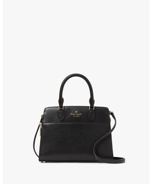 Madison Saffiano Leather Small Satchel, Metal Pinmount Logo, Back Zip Pocket, Front Slip Pocket,  Length: 25.00 Cm,  Width: 19.00 Cm,  Height: 18.90 Cm