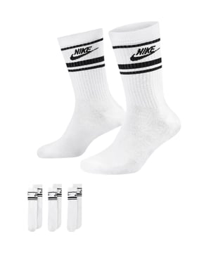 Nike Dri-fit Technology Helps You Stay Dry and Comfortable. -- . Thick terry sole provides comfort and impact absorption. Ribbed arch band offers a supportive feel. Crew silhouette covers your ankle and lower calf. With Nikes staple Dri-Fit technology wicking away moisture, keeping your feet dry and comfortable, these socks should be cemented as a part of any outfit.