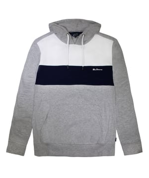 Jersey de por capucha con capucha con paneles rayados de Ben Sherman Jumper 0065215g gris