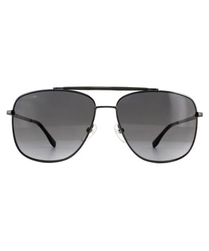 Lacoste Sunglasses L188S 033 Gunmetal Grey Gradient feature a textured prominent top brow bar and matching temples with the Lacoste lettered logo for a classic modern look.