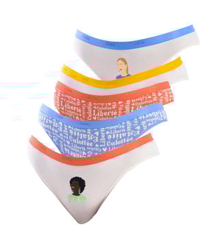 Pack of 5 Panties DIM Cotton Stretch Comfort.
 Rubber waistband.
 Detail of the brand logo embroidered on the waistband.
 Elastic and breathable fabric.
 Tonal interior lining.
 Seams seen in tone.
 The limitless comfort of elastic, soft and extensible cotton.
 The covering and minimalist shape of these women's panties are a basic.
 Made of very soft elastic cotton and with a contrast waistband.
 Eco-responsible initiative.
 Reusable bag.
 Composition: 95% Cotton; 5% Elastane
 Care:
Wash at 40°C.
 Do not use a dryer machine.
 Do not bleach.
 Do not iron