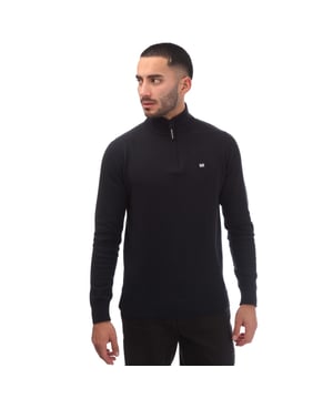 Heren Weekend Offender Paraguay ½ Zip Knit in Navy.- Geribde trechtervormige hals.- Halve ritssluiting.- Fijne geribde boorden met subtiele stikseldetails.- Kleine WO badge op de borst.- Regular fit.- 100% Katoen.