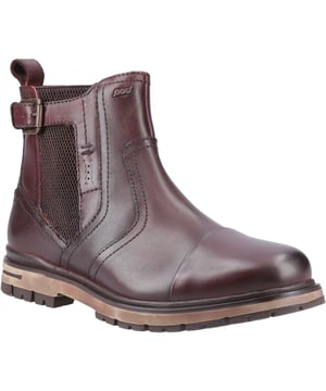 Diese Chelsea-Stiefel sind eine robuste Variante des klassischen Stils. Sie haben eine strapazierfähige TR-Stollensohle, sind aus getrommeltem Leder gefertigt und verfügen über einen praktischen Reißverschluss an der Innenseite für ein einfaches An- und Ausziehen, Zuglaschen aus Leder und die ikonische Logo-Metallhardware des Labels.