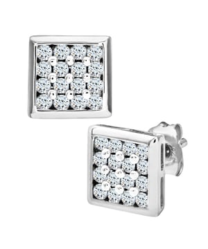 9K (375) White Gold: 0.85gr; # Diamond: 0.40ct; # Dimension: 0.79cm x 0.79cm