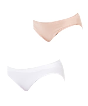 Pack de dos braguitas de talle bajo, confeccionadas en algodón elástico.
Cinturilla elástica tono.
Tejido elástico y transpirable.
Forro interior a tono.
Costuras vistas a tono.
 Composición: 95% Algodón, 5% Elastano
 Cuidados:
Cuidados:
- Lavar a temperatura máx. 40º.
- No usar lejía.
- No usar secadora.
- No planchar.
- No lavar en seco.