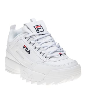 Mit einer mutigen Silhouette zollt der Disruptor II Premium den 90ern Tribut. Der klobige, weiße Lederschuh verfügt über eine robuste Gummiaußensohle, ein gepolstertes Futter und ist mit der ikonischen Markenkennzeichnung versehen.