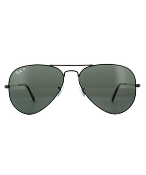 Ray-Ban Sunglasses Aviator 3025 002/58 Black Polarized were originally designed in 1936 for US military pilots and have since become one of the most iconic sunglasses models in the world. The timeless design is characterised by the thin metal wire frame, large teardrop shaped lenses and fine metal temples that feature silicone tips and nose pads for a customised and comfortable fit. This classic model is available in various sizes and an array of colourways.