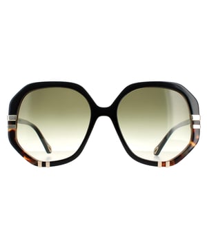 Las gafas de sol Chloe Square para mujer en negro brillante y verde tortuga degradado CH0105S son un glamuroso estilo hexagonal elaborado en acetato ligero. El logotipo de Chloe luce en las patillas finas para garantizar la autenticidad de la marca.