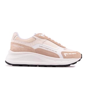 Reimaginando una zapatilla gruesa retro con suela elevada. Las zapatillas El Porto de Android Homme combinan diferentes materiales y texturas para crear una estética deportiva atrevida. Así de grueso. Funky Runner cuenta con una suela exterior completa de EVA de doble densidad para una comodidad óptima. Costuras falsas de secuencia de Fibonacci y detalles perforados. La zapatilla se puede usar con cualquier atuendo relajado para lograr una silueta deportiva y contemporánea.