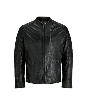 Chaqueta para hombre de la marca Jack & Jones. La chaqueta está hecha de cuero de alta calidad.  Marca: Jack & JonesNombre del modelo: Richard Leather JacketCategoría: Chaqueta de hombreMateriales: PielColor: Negro.