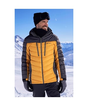 100% Polyester. Marke: Mountain Warehouse. Atmungsaktivitätsbewertung: 3000. Taschenart: Ärmel, Zwei Seitentaschen, 2 Brusttaschen, Reißverschluss. Gewebetechnik: Atmungsaktiv, Wasserabweisend, isolierend, Schneedicht, Wasserbeständig. Kapuzenmerkmale: Abnehmbar. Abnehmbarer Schneerock, Wattiert. Mit Kapuze. Design: Logo. Langärmlig. Füllung: Microfaser. Bündchen: Klettverschlusslasche.